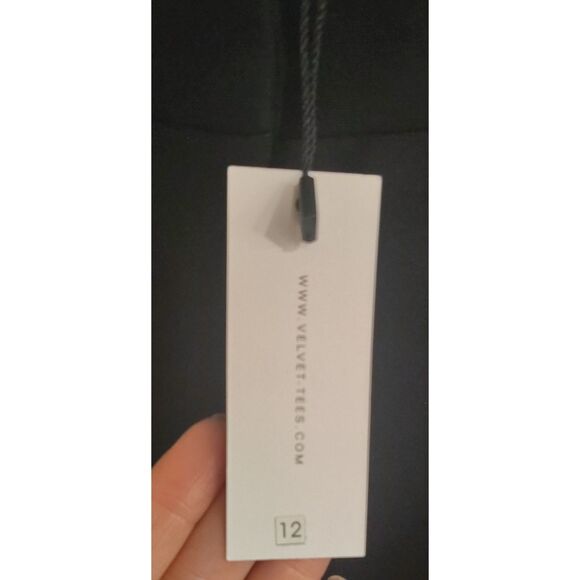 VELVET BY GRAHAM & SPENCER Women's Kyndall Staight Leg Split Pant Black Size 12 - Picture 8 of 9